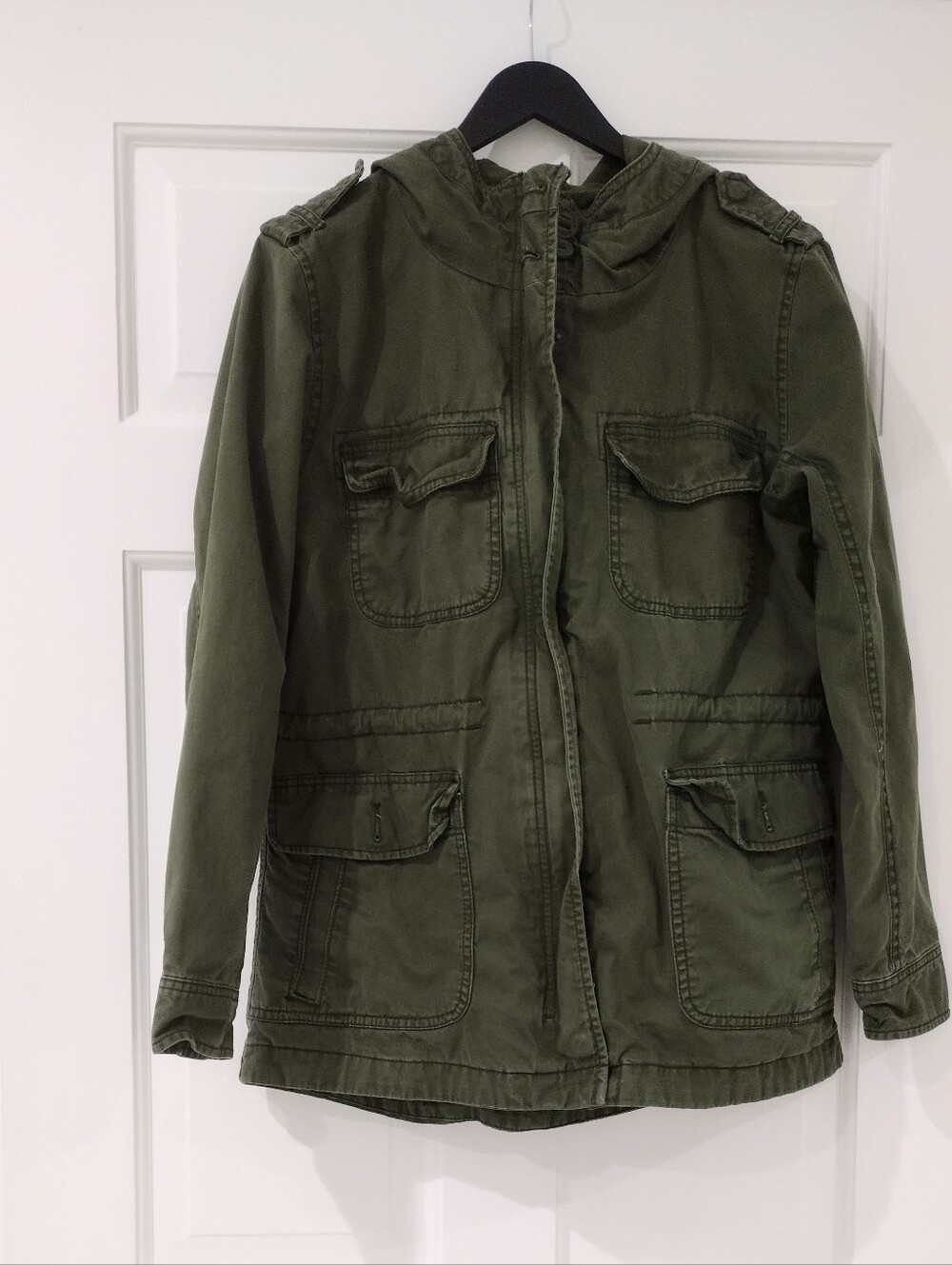 American Eagle Outfitters Olive Hooded Field Jacket - Picture 3 of 11